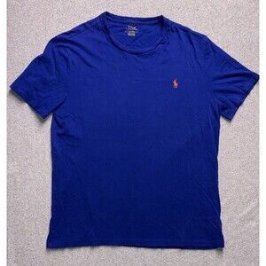 Polo Ralph Lauren Royal Blue Crewneck T-Shirt Men’s Size Large 100% Cotton